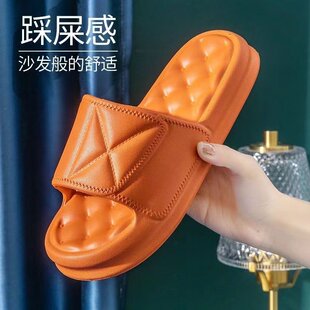 外穿百搭休闲情侣浴室托 美式 厚底简约凉鞋 女夏季 轻便踩屎感家用鞋