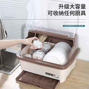 厨房沥水碗柜家用带盖碗筷收纳盒放碗碟碗架筷子收纳架餐具置物架
