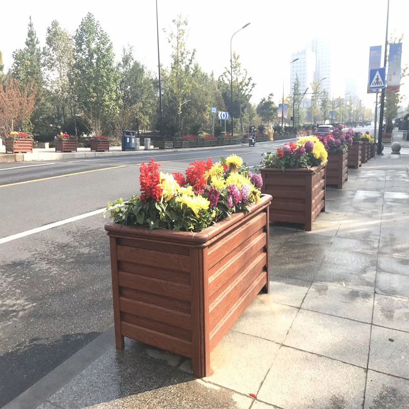 道路护栏隔离铝合金花箱 市政工程商业街道路景观花箱隔离护栏