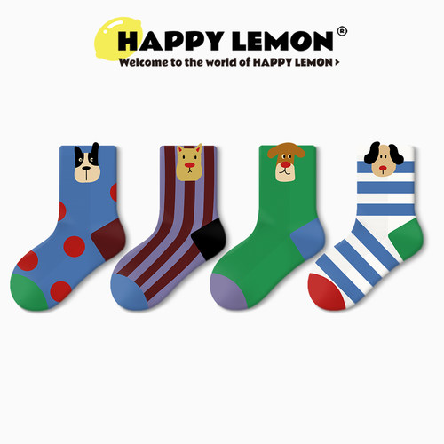 happylemon儿童袜子新品中筒袜