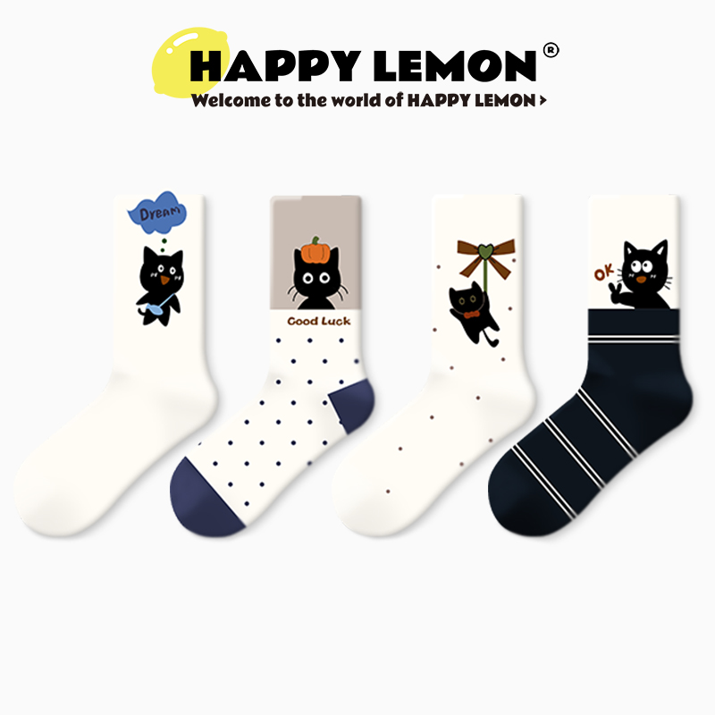 可爱猫咪时尚趣味中筒袜个性小众