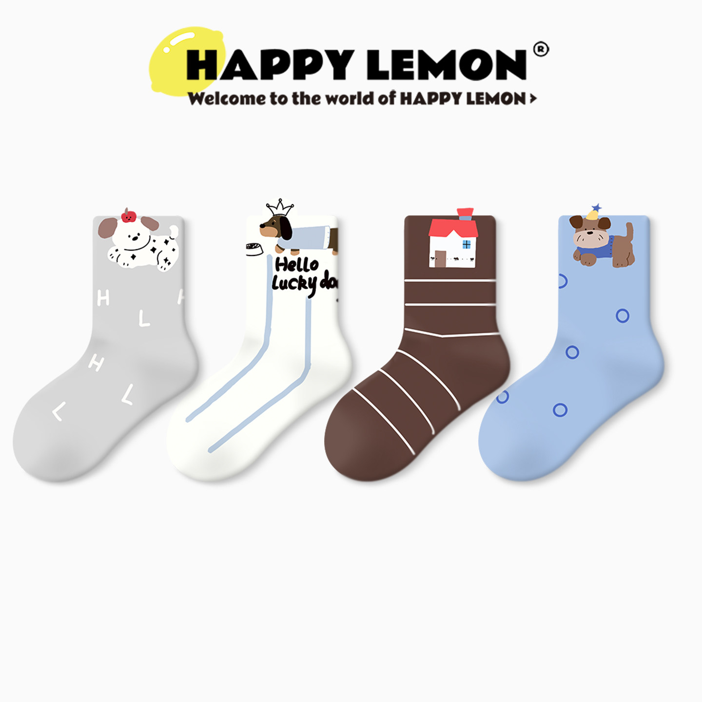 happylemon儿童秋季新品中筒袜子