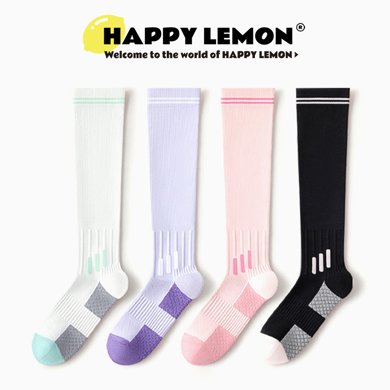字母纯色运动小腿袜高筒袜子