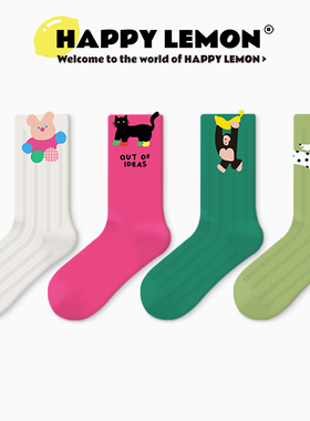 袜子女中筒袜夏季薄款ins潮袜外穿可爱卡通长袜棉2026新款爆款袜