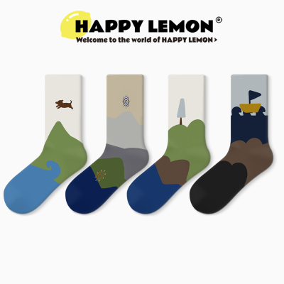 happylemon可爱卡通中筒袜秋上新