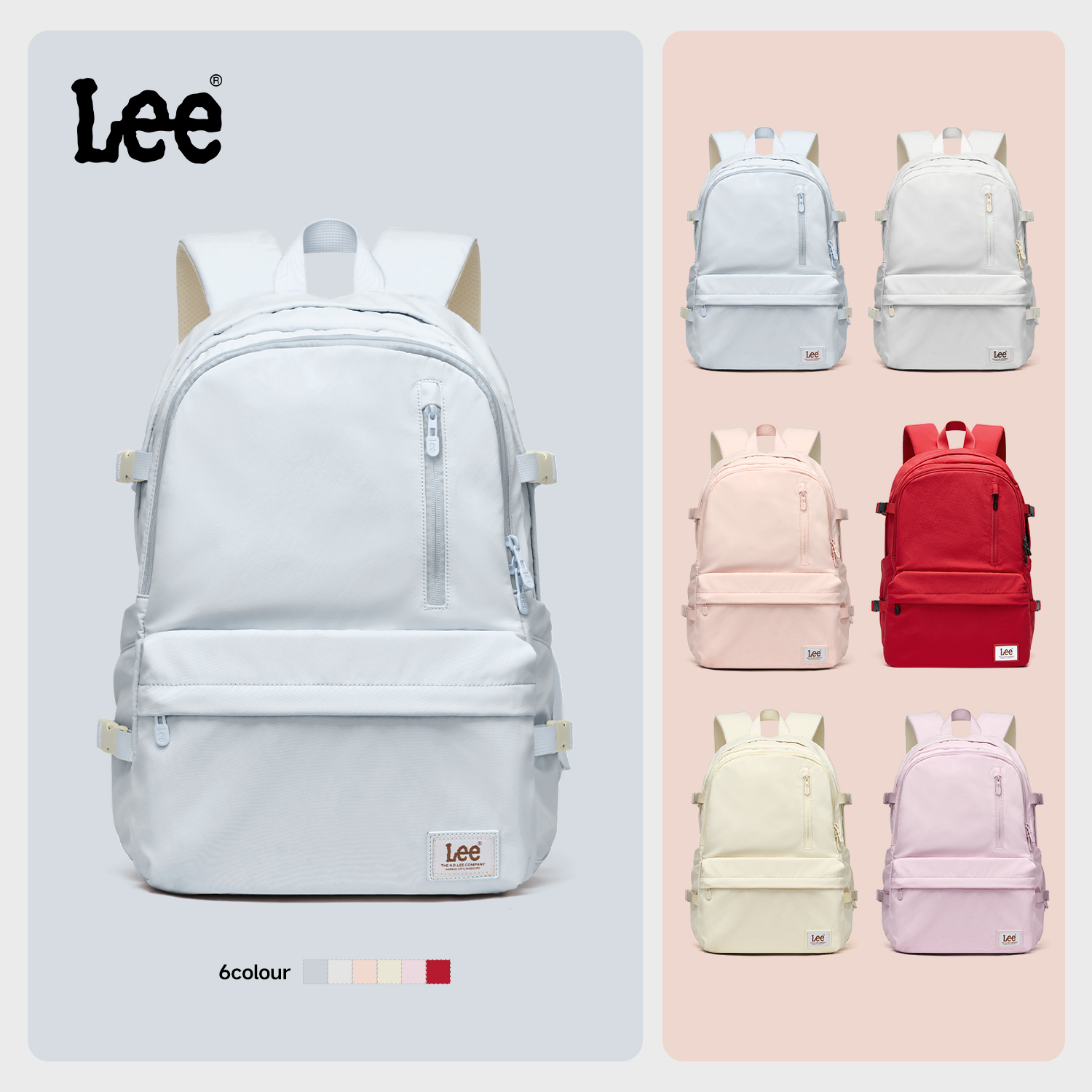 Lee双肩包女户外轻便大容量书包