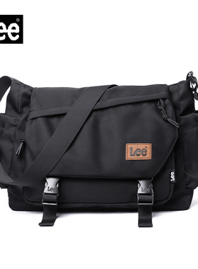 Lee斜挎包男潮牌大容量挎包女简约时尚单肩包通勤休闲背包邮差包