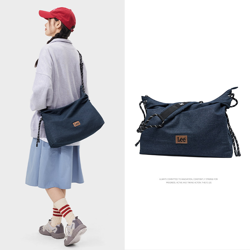 Lee潮牌斜挎包男大容量通勤单肩包女休闲简约潮流挎包小背包通勤