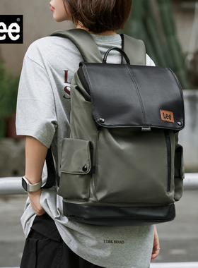 Lee通勤双肩包男商务大容量旅行背包高中大学生书包休闲电脑包女