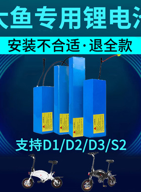 dyu大鱼D1D2D3S2V1智行车36V8ah10安电动车自行车电瓶锂电池