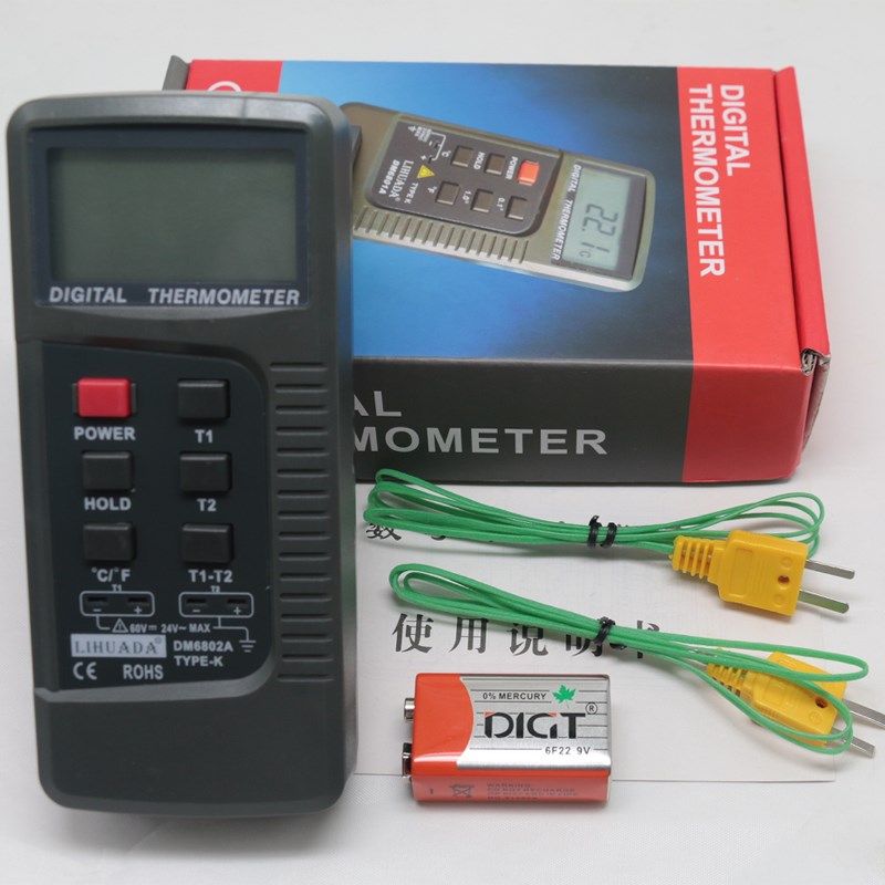 DM6801A高精度接触式测温仪K型热电G偶插入式测量铝液炉温 温度表
