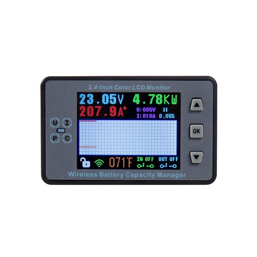 VAC8810F 2.4寸彩屏无线电池电压电流温度容量表房车电动车库仑计