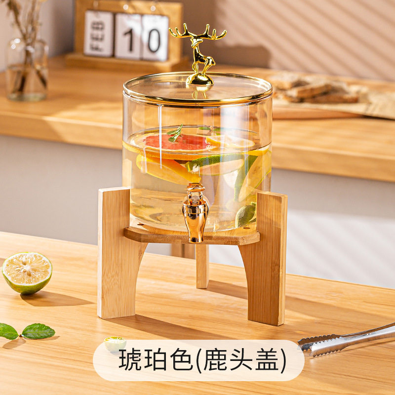 新品冷水壶龙头高硼硅玻璃耐高温家用储水凉水饮料果汁桶