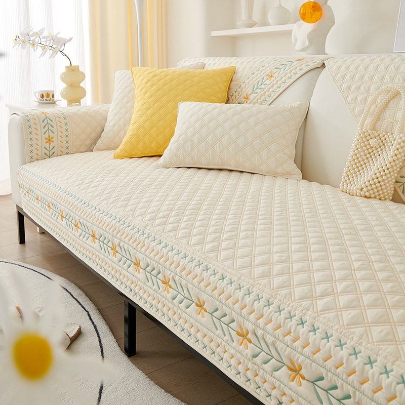 沙发垫四季通用防滑坐垫2023新款简约水洗纯棉沙发套罩靠背巾盖布