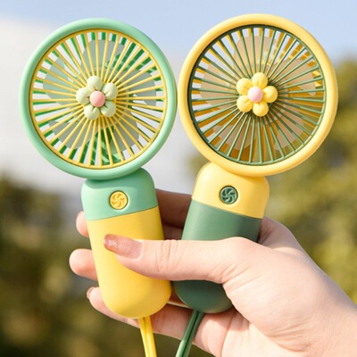 迷你风扇可爱小花USB充电静音大风力手持风扇便携随身迷你小风扇