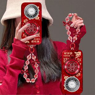 al10新年款 保护套aln mt60pro女aloo喜庆5g手链支架红 AL00镜头全包防摔Mate60Pro 适用华为mate60手机壳BRA