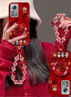 适用小米12spro手机壳2206122SC带镜头膜Mi12保护套2201123C新年女款xm12x全包边防摔ml12s手链支架5G红色pr0