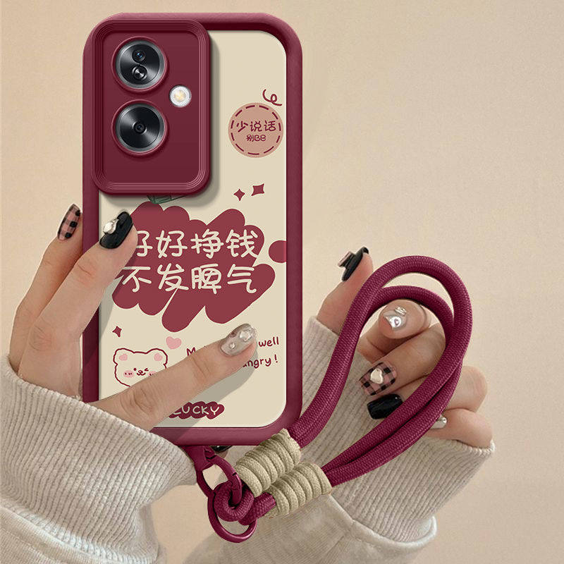 适用oppoa2手机壳文字PJB110硅胶软opopa2x 5g保护套PJS110全包opa2 5g新款个性0pp0a2m小众PJU110防摔女手绳