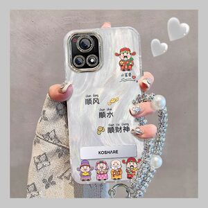 适用vivoy52s手机壳v2054a带镜头膜iqoou3x保护套v2057a财神viv0y31s防摔y54s全包iq00u3喜庆oppo文字新款女