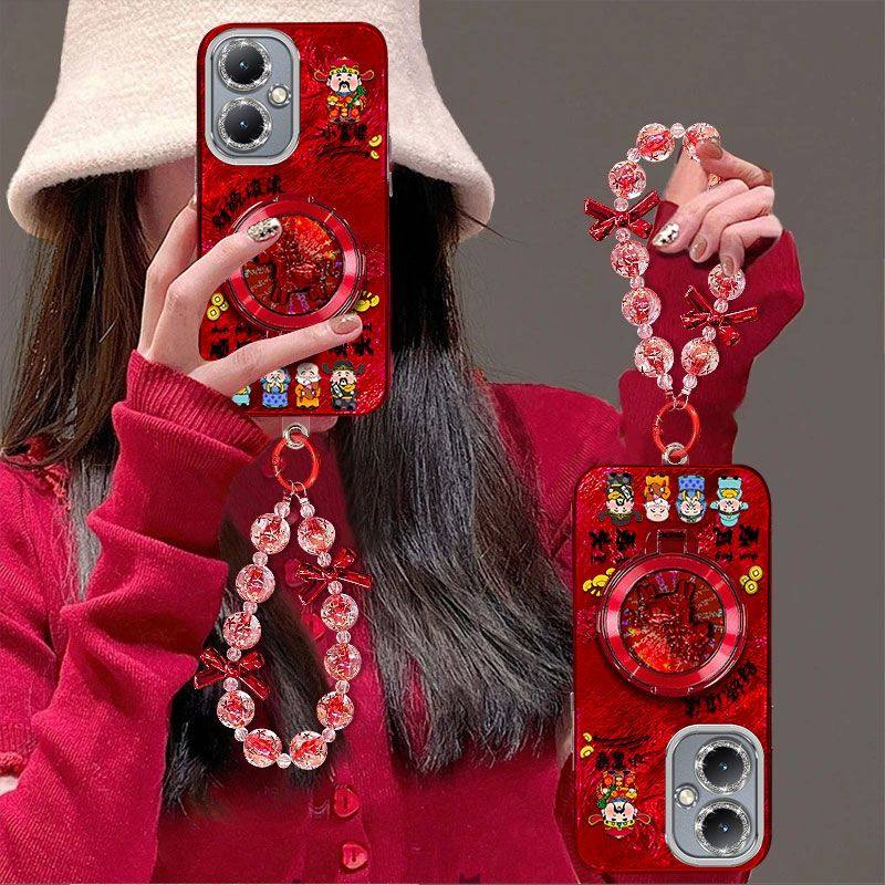 适用vivoy35+手机壳V2279A带镜头膜vivo y355g保护套V2230A新年女款vlvoy35m支架手链viv0y35m十全包边防摔红,3C数码配件,手机保护套/壳,淘宝优惠券,粉丝福利购,淘宝优惠卷