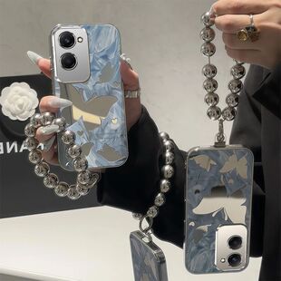 适用vivoy37手机壳蝴蝶V2357A电镀镜面vivo y36t保护套V2327A新款vlvoy37m全包边viv0丫防摔5g手链外套妈妈女