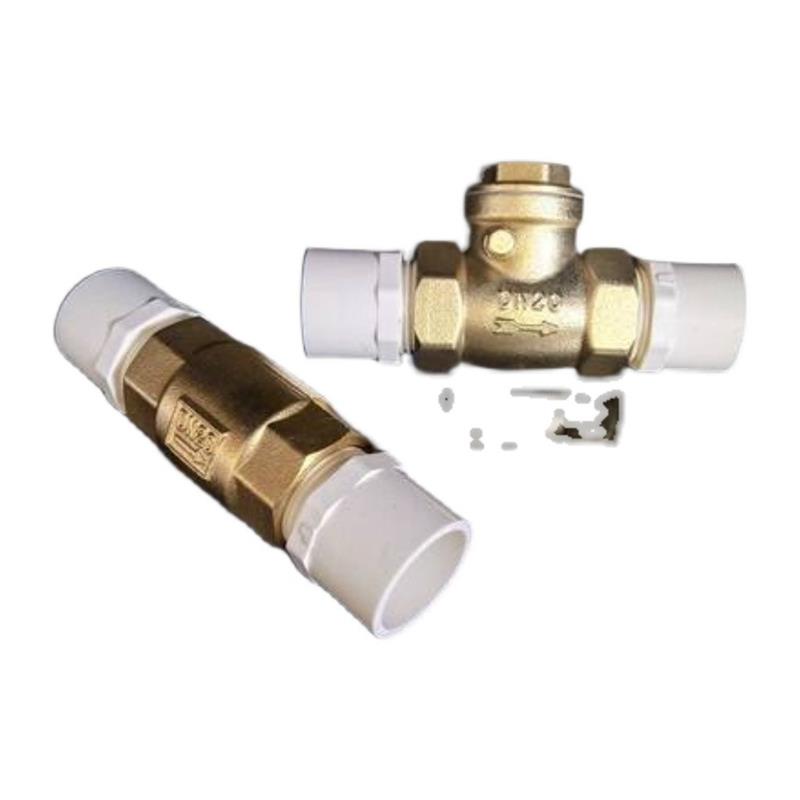 PVC黄铜卧式立式止回阀摇摆式水表前止逆阀回水阀弹簧单向阀4分
