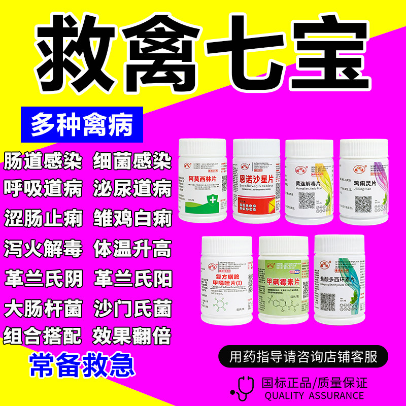 鸡药大全兽药用养鸡专用药鸡病鸭鹅鸽子小鸡阿莫西林片恩诺沙星片