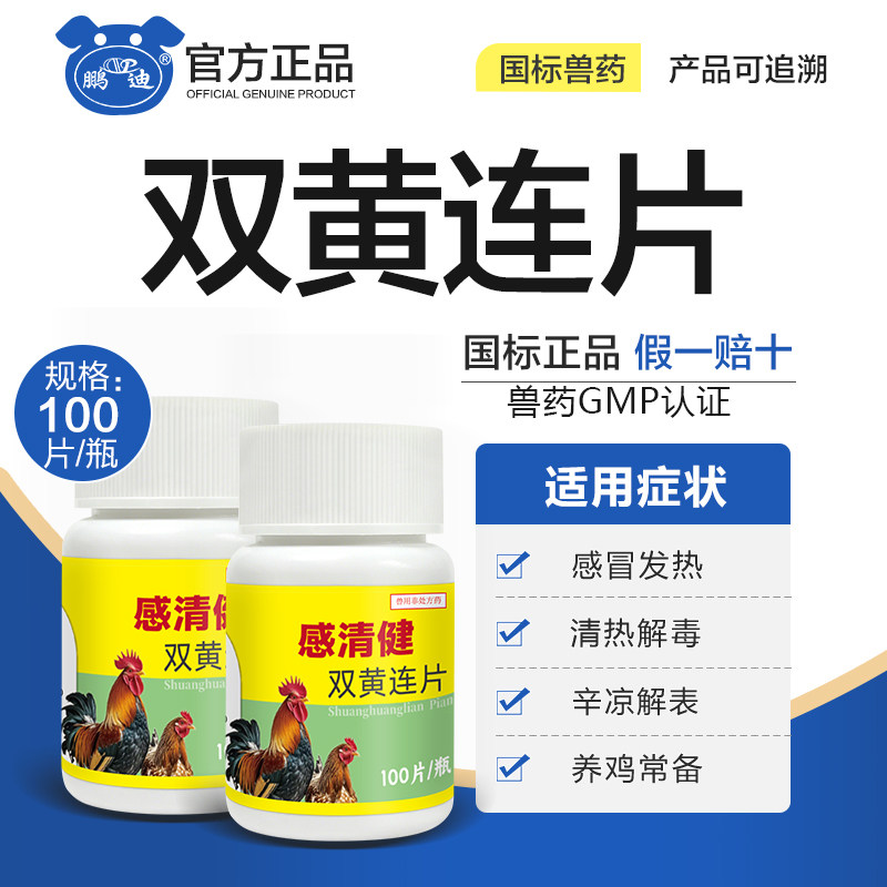 双黄连片感冒发烧养鸡常备兽用药