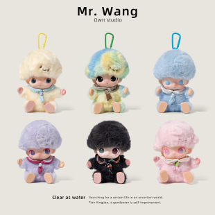 Mr Wang新生日记系列DIMOO搪胶包包挂件毛绒公仔玩偶迪莫潮玩挂饰