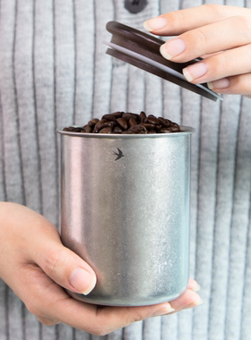 VANDROOP 日式密封储物罐储存咖啡豆大容量家用圆形复古收纳罐子