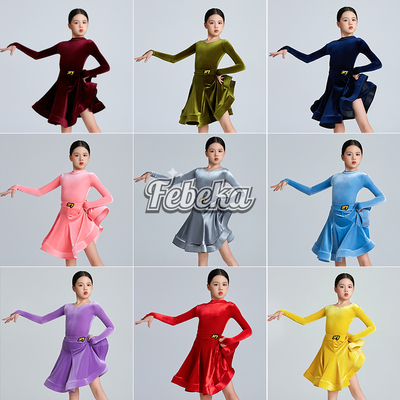 秋冬款拉丁舞服练功服比赛服女童