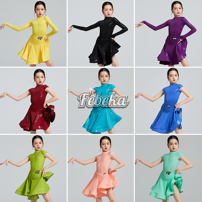 爽膚高光拉丁舞服專業比賽服女童