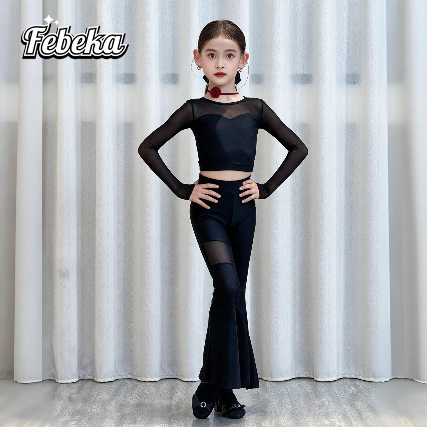 女童拉丁舞服练功服秋冬款裤子款