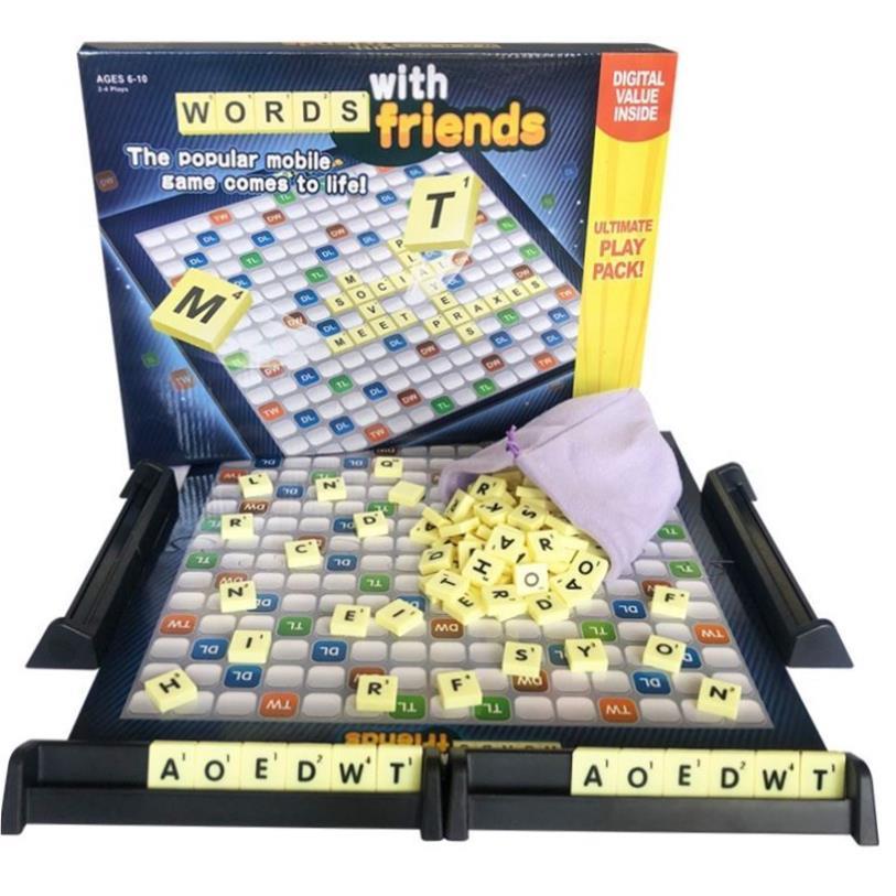 Scrabble Board Puzzles Game Jigsaw-Words Spelling-Table Kids