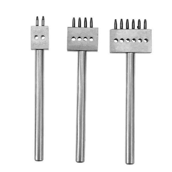 5mm DIY Leather Craft Punching Tool 2/4/6 Prong Hole Row