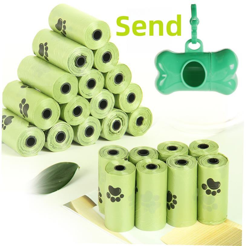 75pcs/5roll Black Bags Portable Dog Pet Waste Poop Poo Refil