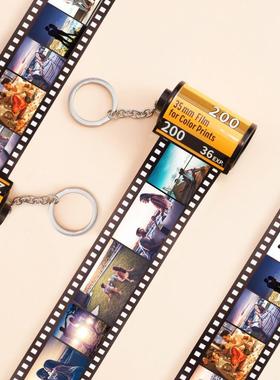 10pcs Photos Film Roll keychain Couple Gifts DIY Photo Text