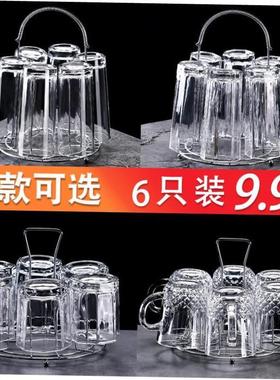 6pcs set Glass cup tea water juice beer milk drinking kettle