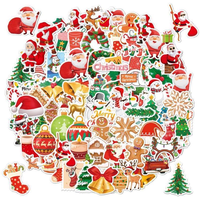 100pcs Christmas Childrens gifts Waterproof sticker圣诞贴纸