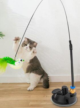 Interactive Cat Toy Funny Simulation Feather Bird with Bell