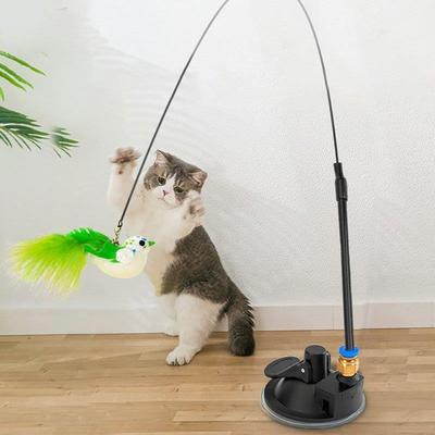 Interactive Cat Toy Funny Simulation Feather Bird with Bell