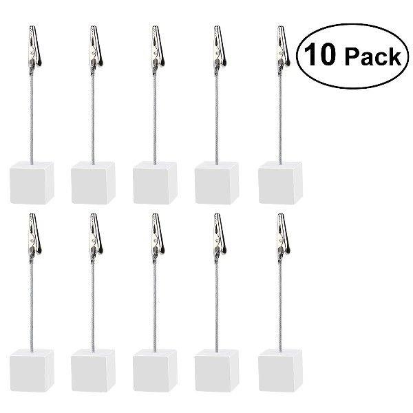 NUOLUX 10pcs Cube Base Memo Photo Holder Paper Note Clip
