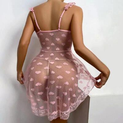 Lace Emotional Mesh Lingerie Size Sling Nightdress Plus