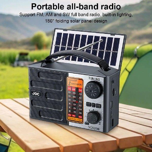 Solar Radio Portable AM FM SW Radio with Flashlight & BT
