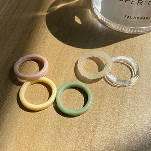 girl rings female Resin simple ring 彩色树脂简约戒指指环女