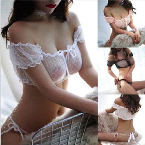 Three-point suit of sexy lingerie mesh home pajamas