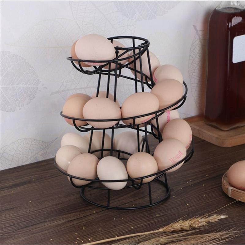 Metal Spiral Egg Holder Shelter Rack Egg Organiser Shelf Kit