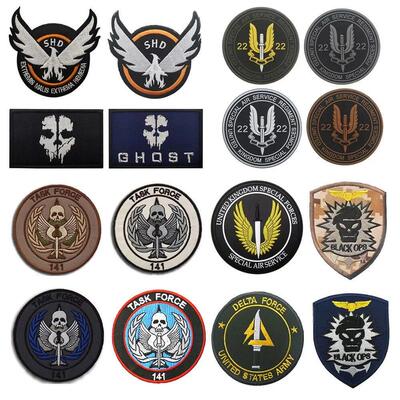 Call of Duty Patches on Clothes Ghost Mask Embroidered SHD B
