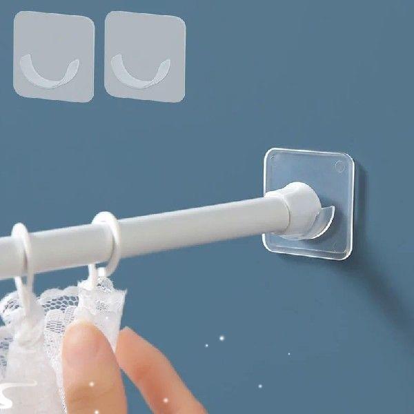 Strong Curtain Rod Bracket Holder Hook Nail-Free Pole