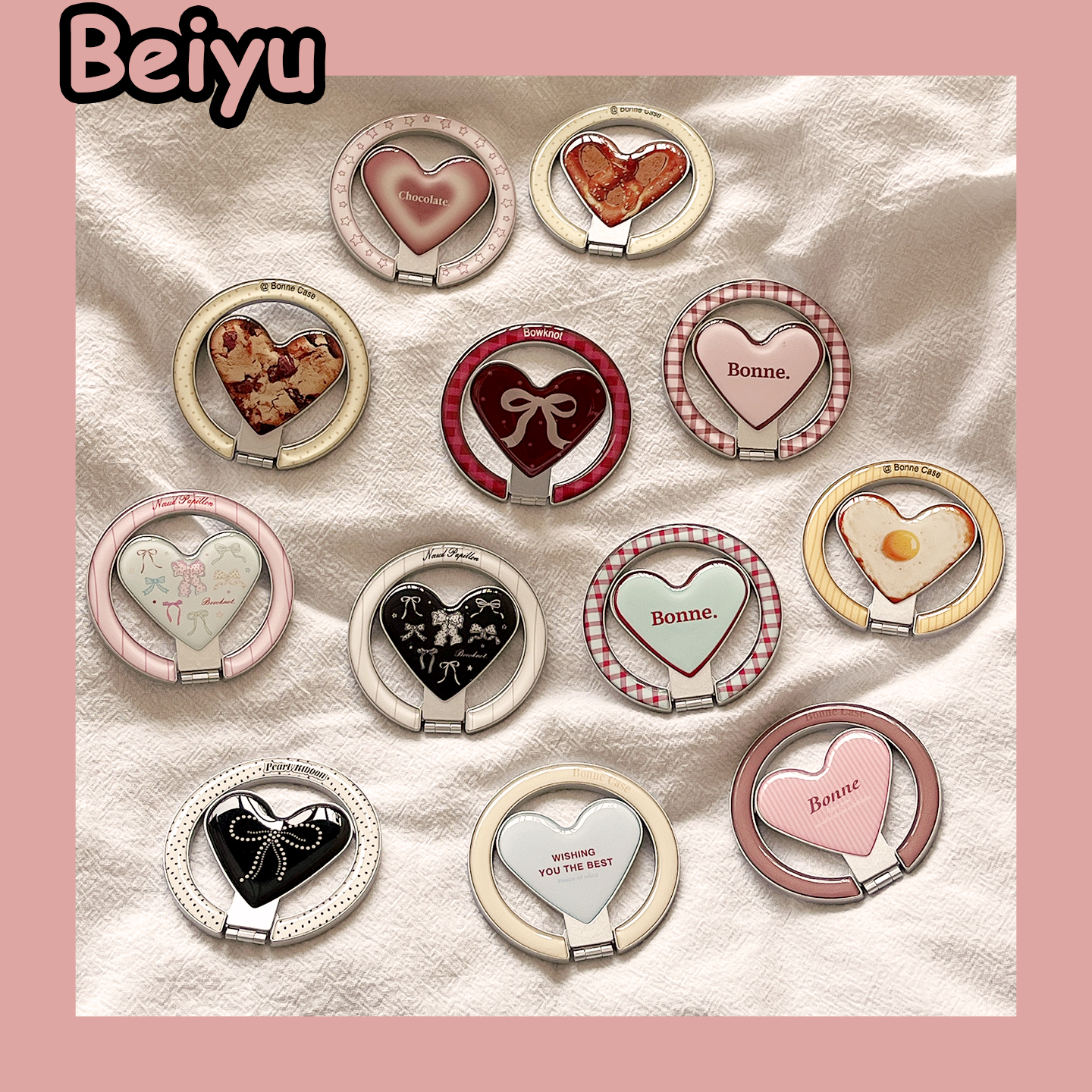 折叠爱心磁吸支架适用苹果手机壳